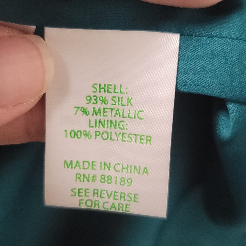 Lilly Pulitzer Womens Cleme Silk Long Sleeve Metallic Circle Dress Size 2 Green - Picture 4 of 10